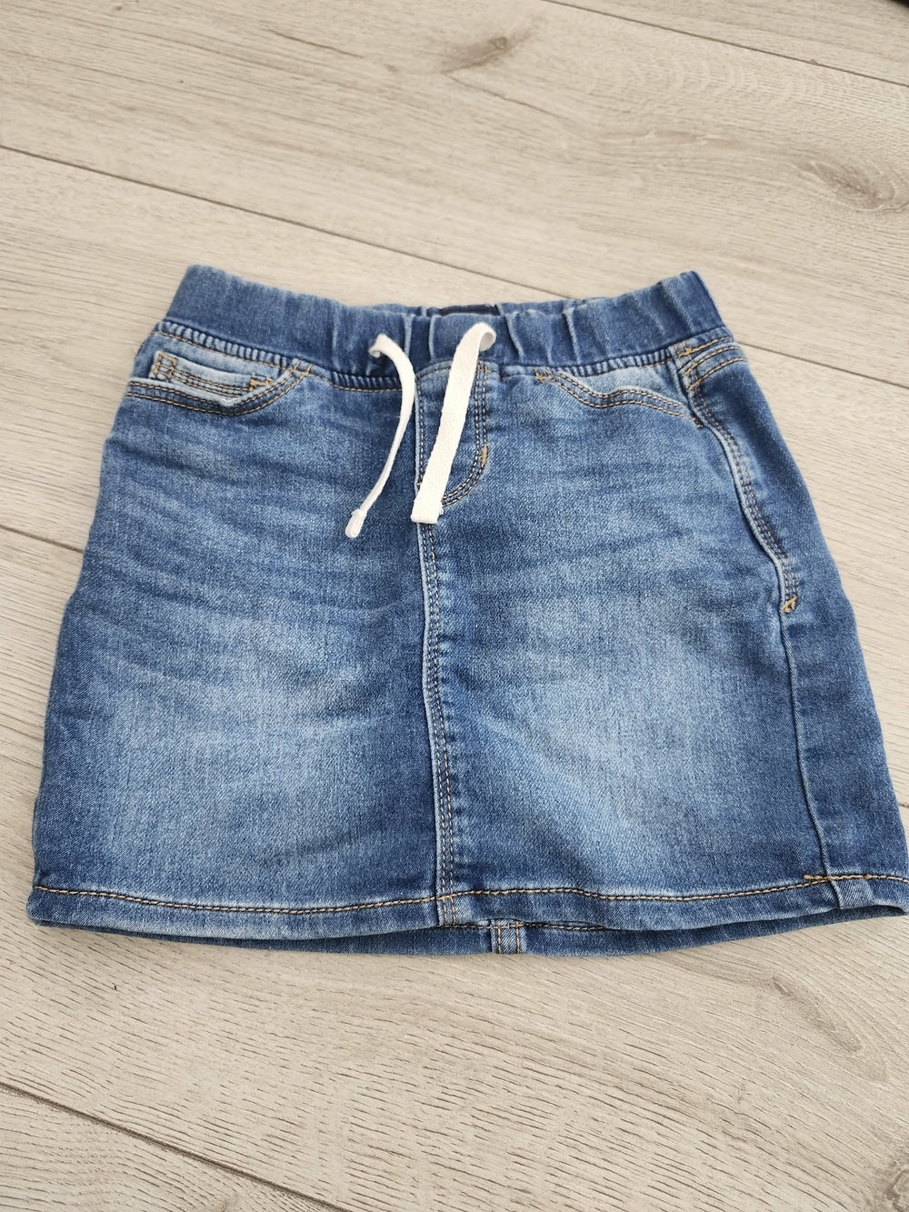 GAP Kids Elastic Drawstring Waist Stretch Denim Jean Skirt Size XS 🏷️🔍